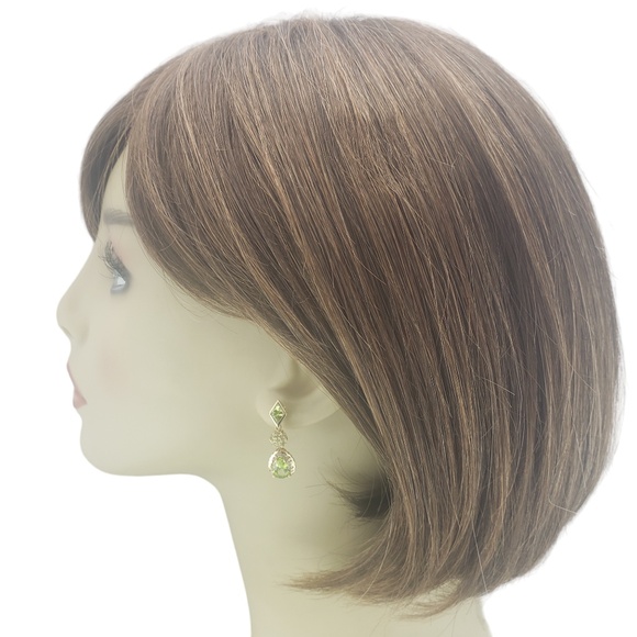 10K Gold Peridot, Diamond, Prasiolite Earrings #16708 - Picture 7 of 9